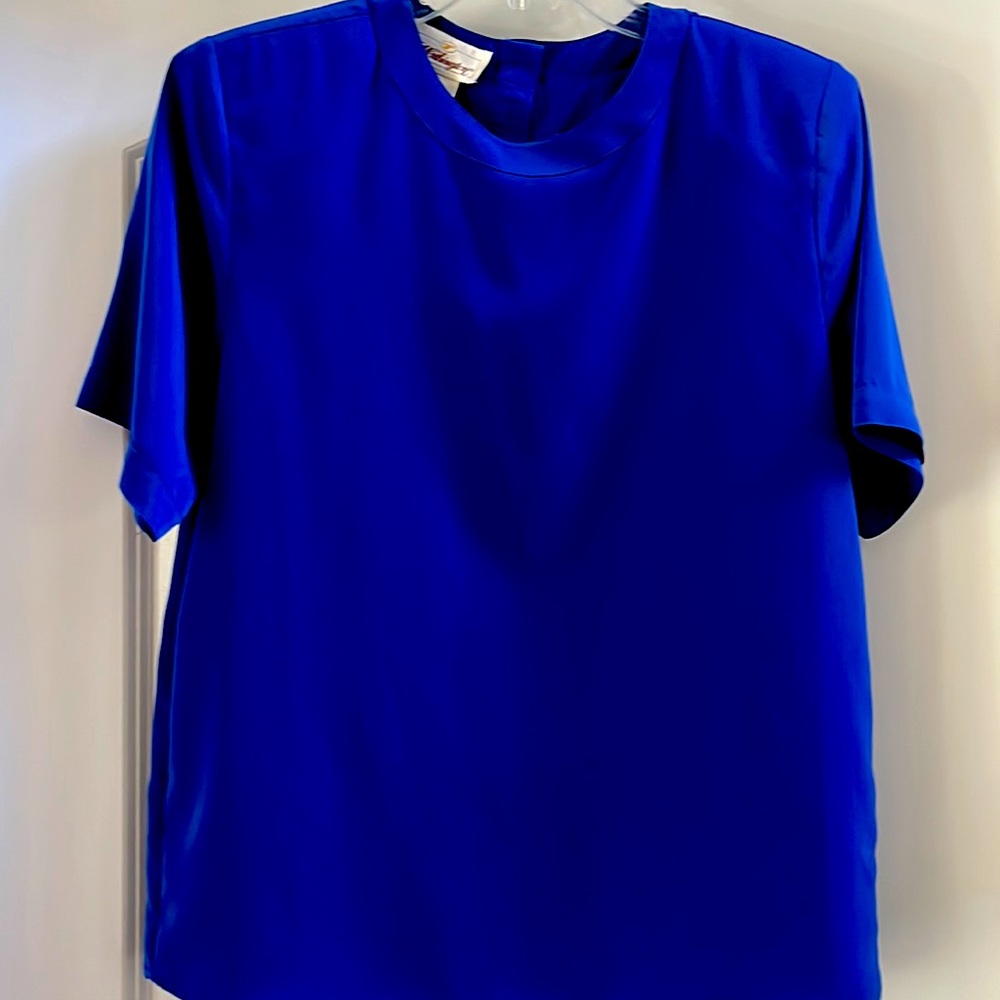 Ladies Worthington Sz M Royal Blue Blouse